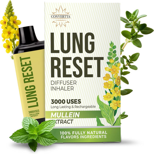 Lung Detox Rechargeable Mullein Diffuser Pen | Natural Mullein Leaf | Lung Health & Detox | Herbal Mullein Diffuser Pen 3000 Uses
