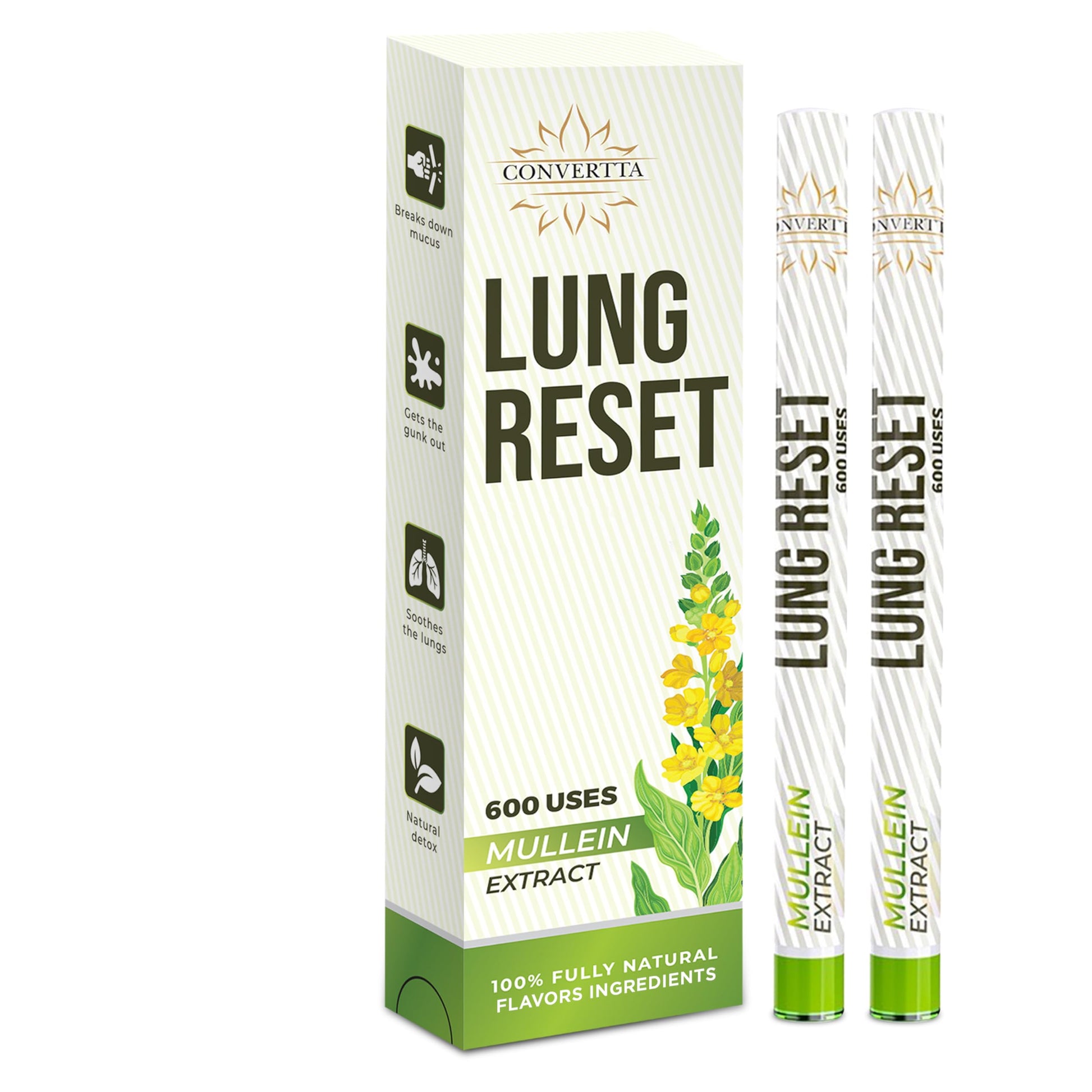 Lung Detox Mullein Diffuser Pen | Natural Mullein Leaf | Lung Health & Detox | Herbal Mullein Diffuser Pen 600 Uses